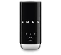 Smeg, Espumador de leche eléctrico MFF02BLEU, 3 funciones para bebidas, batidor extraíble, revestimiento cerámico antiadherente, 500 W, negro