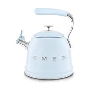 Smeg, Hervidor Sibilante WKF01PB, de acero inoxidable, capacidad 2,3 L, tapa extraíble y boquilla dosificadora, compatible con inducción, azul y azul