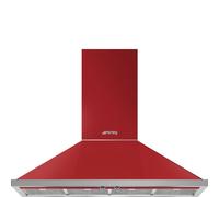 Smeg KPF12RD - Campana Decorativa de 120 Cm Estética Portofino 3 Velocidades Clase A+ Rojo