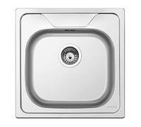 Smeg LYP501 Fregadero Acero Inoxidable, 1 cubeta de 41 cm, Instalación Sobre Encimera