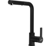 Smeg MID1MN Grifo cocina monomando, Caño giratorio 180° extraíble, Color Negro Mate