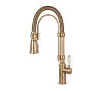 Smeg MIDR7O-2 Grifo cocina monomando, Caño giratorio 180° flexible, Estética Colonial, Color Bronce