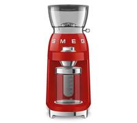 Smeg, Molinillo de café CGF03RDEU, 15 niveles de molienda, recipiente de granos de café de 240 g, molienda ajustable, con sistema antiestático, 150 W, color rojo