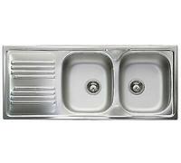 Smeg Omni LYP116S Fregadero 2 Bañeras Escurridor A Izquierda Inox Prelucido