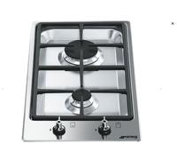 SMEG PGF32G Placa De Cocción A Gas 30Cm Acero Inoxidable 2 Quemadores