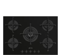 SMEG PV275B Cocina A Gas De 5 Fuegos En Vidrio Negro