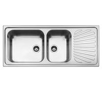 Fregadero Cuba doble Smeg Rectangular 116 cm Universal Alba SG116D Acero Inoxidable
