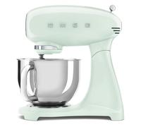 Smeg SMF03PGEU Robot de cocina 50's Style pastel verde, 800W, 4.8L, accionamiento directo, 10 velocidades, velocidad variable, base antideslizante, tazón acero inoxidable, 1m cable