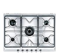 Smeg SRV576-5 Integrado Encimera de gas Acero inoxidable hobs - Placa (Integrado, Encimera de gas, Acero inoxidable, 5000 W, Giratorio, 700 mm)
