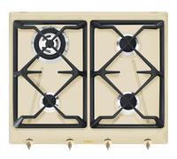SMEG SRV864POGH Placa De Cocción Gas 60Cm 4 Fuegos Parrilla Acero Nera Panna