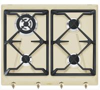 Smeg SRV864POGH - Placa de Gas Natural 60 Cm 4 Fuegos Color Crema