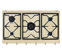 SMEG SRV896POGH Placa de Cocina Gas 90CM 5 Fuegos Rejillas de Hierro Fundido