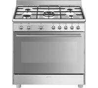 Smeg SX91GM Cocina Instalación libre | Clase energética A | 5 quemadores gas, Horno eléctrico 115 L, Parrillas de hierro fundido