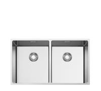 Fregadero Cuba doble Smeg Rectangular 75 cm Universal Mira VR12S3434 Acero Inoxidable