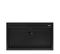 Smeg VSGX860MN Fregadero Granito Negro, 1 cubeta de 79,6 cm, Instalación Sobre Encimera
