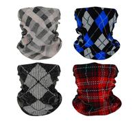 SMEHCF 4 Bandanas Multiusos Mujeres Hombres Diadema Pasamontañas Pañuelo Cabeza Cara Media Máscara Airsoft Paintball Polainas Cuello Transpirables Suéter De Invierno Con Patrón A Cuadros