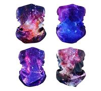 SMEHCF 4 Diadema Bandana Pasamontañas Media máscara facial Escudo Cabeza Pelo Bufanda Cuello Polaina Sombrero Multipropósito Para Mujeres Hombres Transpirable Reutilizable Lavable Universo Nebulosa