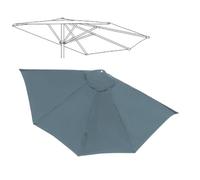 SMELEDFCFK Φ270cm/Φ300cm Cubierta De Repuesto para Sombrilla Semicircular 5 Varillas Toldo De Recambio para Sombrilla De Patio Toldo para Sombrilla Impermeable(Grey,10ft/300cm)