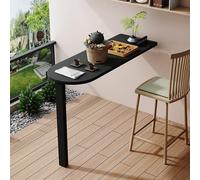SMELEDFCFK Mesa Abatible De Pared Mesa De Comedor Escritorio Flotante Negro/Blanco Escritorio Plegable De Comedor Mesa De Hojas Caídas para Espacio Pequeño Cocina(Black,80x70cm/31x27.5in)