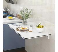 SMELEDFCFK Pequeño Escritorio De Pared Mesa Plegable De Salón Mesa De Comedor 50 60 70 80 90 100 120cm Mesa Plegable De Pared Estación De Trabajo Flotante(White,80x30cm/31x12in)