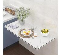 SMELEDFCFK Pequeño Escritorio De Pared Mesa Plegable De Salón Mesa De Comedor 50 60 70 80 90 100 120cm Mesa Plegable De Pared Estación De Trabajo Flotante(White Marble,50x30cm/20x12in)