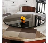 SMELEDFCFK Plato Giratorio De Vidrio Lazy Susan Para Mesa De Comedor, Bandeja Giratoria Redonda Negra 60 70 80 90 100cm, Bandeja De Servicio De Mesa Giratoria De Vidrio Grande, Fácil De Limpiar(100cm(
