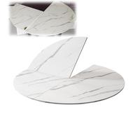 SMELEDFCFK Tablero De Mesa Plegable De Madera Redondo 120 130 140 150 160 170 180 190 200cm Mesa Redonda Plegable Grande Mesa Extensible Sin Patas(White Marble,150cm/59in)