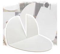 SMELEDFCFK Tablero De Mesa Plegable Redonda Grande Cuatro Puntos, Tablero De Mesa Redondo Plegable 120cm-200cm, Mesa Extensible De Madera Ahorra Espacio Sin Patas(White,180cm/71in)