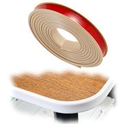 SMELEDFCFK Tapacantos En Forma De U para Bordes De Muebles, Banda De Borde De Chapa 20m, Cantoneras Cubrecantos Autoadhesiva para Bordes 9-50mm, Cantoneras Flexible De TPE(Khaki,15mm)