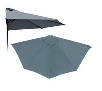 SMELEDFCFK Tela De Recambio para Sombrilla Semicircular Toldo De Repuesto para Sombrilla 270/300cm Toldo para Sombrilla De Media 5 Varillas para Mercado Piscina Jardín(Grey,10ft(300cm))