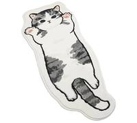 SMELEYOU Alfombra para Gatos, Alfombra Bonita Resistente a la Suciedad, área de Forma Irregular para Dormitorio, Divertida con Forma de Gato, Suave Junto a la Cama para Dormitorio, Felpudo