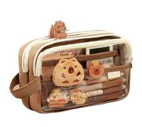 SMELEYOU Capybara Caja de lápiz con zu Solo Kawaii Pency Pency Compartimentada con Ventana Delantera Transparente Suministros Escolares de Capybara
