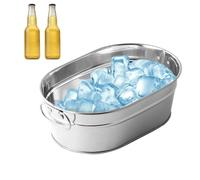SMELEYOU Cubo de Hielo frío, Cubo de champán, Cubo de Hielo de Acero Inoxidable bañera de Metal galvanizado bañera para Fiestas