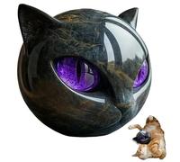 SMELEYOU Escultura de Gato púrpura Tallada a Mano de Lujo, Elegante Estatua de Cristal para decoración del hogar y la Oficina, Amantes de los Gatos