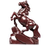 SMELEYOU Estatuilla de Caballo de Madera Estatua de Caballo Rojo Decoración Feng Shui 2026 Año Nuevo Chino Escultura de Animal del zodíaco Adorno de Escritorio para Riqueza y Buena Suerte