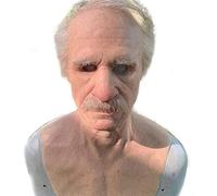 SMELEYOU Halloween Decoracion Máscara de cara realista Old Man Marquea Decoración de látex Mask Scary Full Heavy Full Wrinkle Face Cosplay Props