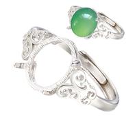 SMELEYOU Kit sin bisel para anillos de plata de ley en blanco para hacer joyas, base de bricolaje de plata 925 sin níquel y plomo para piedras preciosas, tarjetas flash, suministros para manualidades