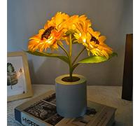 SMELEYOU Lámparas de Mesa de Noche, lámpara de Mesa de Girasol 3 Cabezas LED Mesa de Girasol Lámpara de Flores Lámpara de Flores Regalo de cumpleaños para el día de la Madre para decoración del hogar