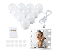 SMELEYOU Luz De Espejo 10 Bombillas USB 3 Color 10 Engranajes Luces De Tocador Autoadhesivas para La Mesa Espejos De BotóN Sin Golpes Luz De Maquillaje para El Vestidor BañO