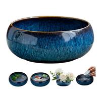 SMELEYOU Macetero Lotus Bowl Macetero hidropónico de cerámica para Plantas acuáticas Bonsai Schale con Esmalte craquelado Resistente al Calor Cuenco de Loto de Agua para suculentas Flores pecera