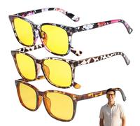 SMELEYOU Paquete de 3 gafas de sol rectangulares para mujeres y hombres polarizadas protección UV400 antideslumbrantes conducción nocturna gafas de sol ligeras de moda para exteriores playa verano