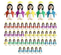 SMELEYOU Pequeñas Figuras de Jesús Paquete de 50 Mini Figuras de Jesús Decoraciones Religiosas de Goma Suave para Pascua y Celebraciones Cristianas