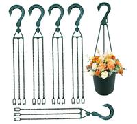 SMELEYOU Perchas Giratorias para Plantas Paquete de 5 Ganchos para Cestas Colgantes de Plástico de 40 cm para Macetas Perchas Estilo Garra Verde para Balcón Jardín Decoración de Oficina
