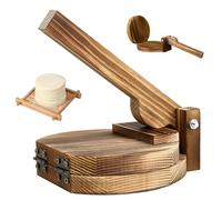 SMELEYOU Prensa de Tortillas de Madera |.Fabricante de Bolas de Masa con Acabado de Carbono |.Prensa de Masa Manual para Tortillas y albóndigas |.Herramienta de Cocina de Madera Natural.