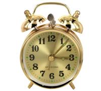SMELEYOU Reloj Despertador Vintage con Campanas Reloj Despertador mecánico de Cuerda Dorada para mesita de Noche No Necesita batería Retro