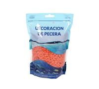 SMELL & SMILE Grava Acuario Piedra Natural Decorativa para Acuarios de Agua Dulce y Marina Sustrato Natural para Decoración de Fondo 1KG (Naranja, 4-6mm)