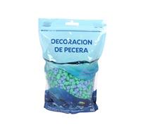 SMELL & SMILE Grava Acuario Piedra Natural Decorativa para Acuarios de Agua Dulce y Marina Sustrato Natural para Decoración de Fondo 1KG (Azul-Verde, 6-8mm)