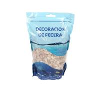 SMELL & SMILE Grava Acuario Piedra Natural Decorativa para Acuarios de Agua Dulce y Marina Sustrato Natural para Decoración de Fondo 1KG (Marrón-Blanco, 4-6mm)