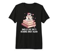 Smells Like She's Reading Smut Again Smutt Book Dark Romance Camiseta Premium