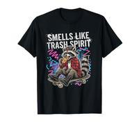 Smells Like Trash Spirit Funny Raccoon Grunge Pizza Skater Camiseta